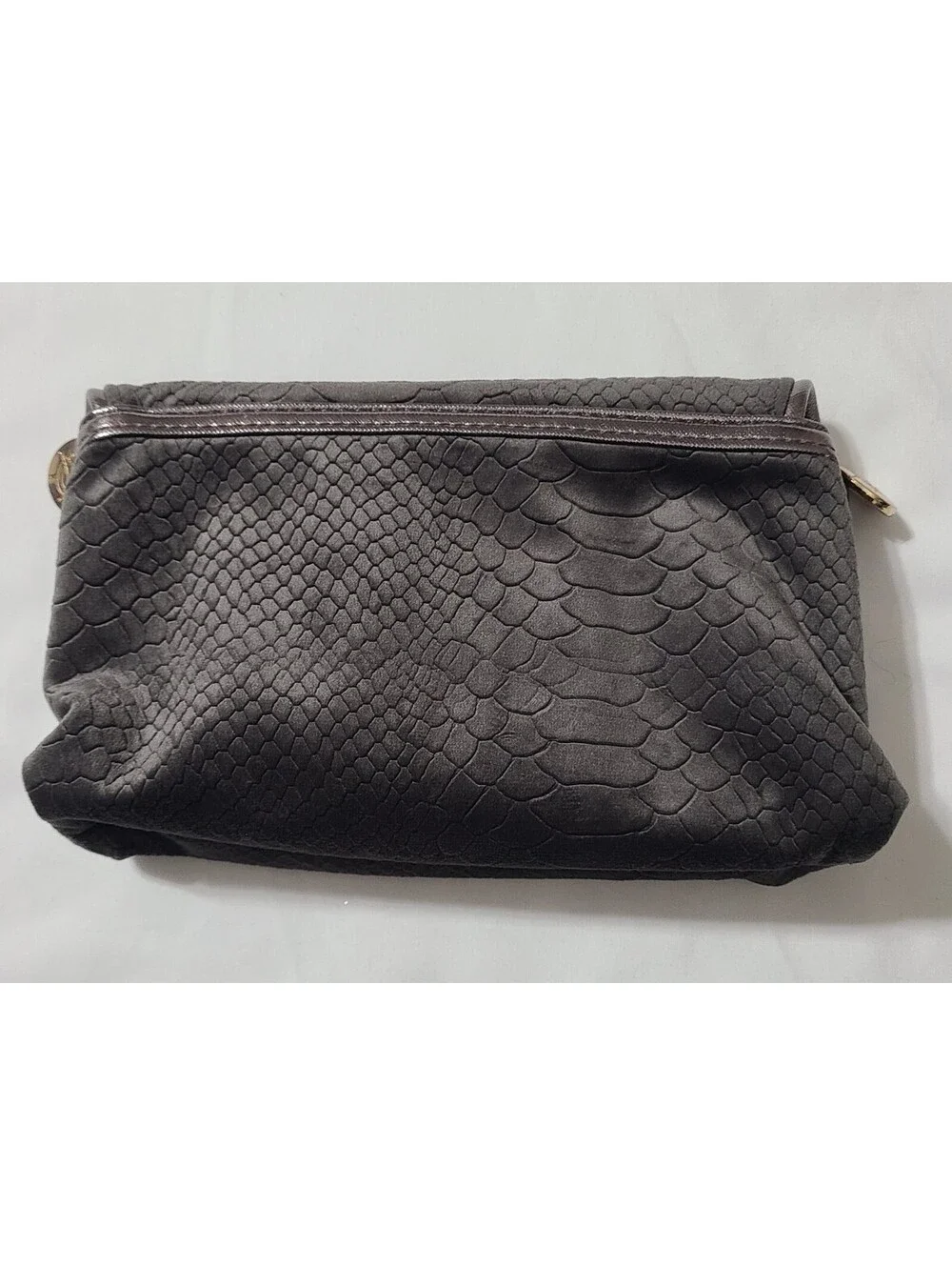 Stephanie Johnson Cosmetic Makeup Bag Womens Size Medium Gray Travel Storage EUC